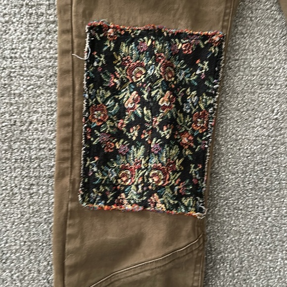 Free People pants w tapestry patches - Picture 2 of 7